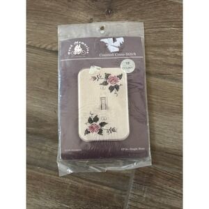 Vintage Fond Memories Single Rose Counted Cross Stitch kit switch plate cover